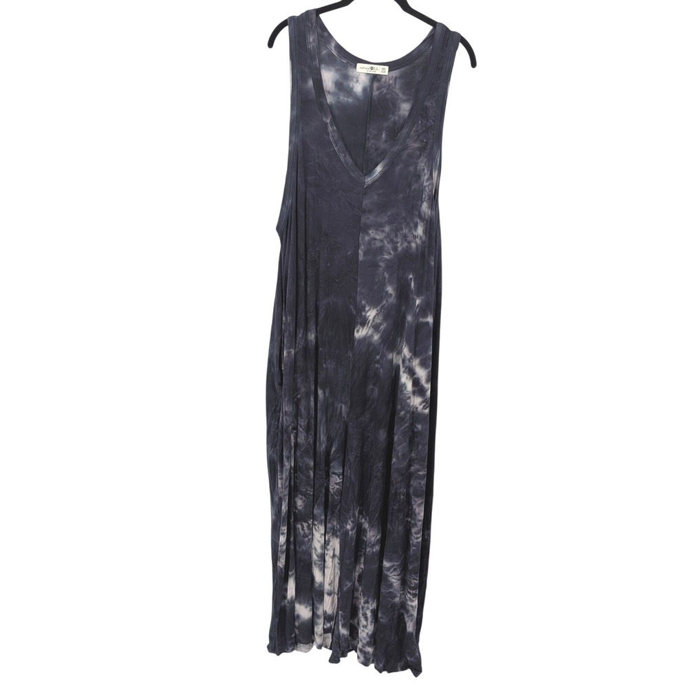 Natural Life Jumpsuit Women One Size Navy Blue Tie Dye Sleeveless Oversize Boho